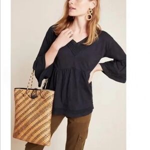 Anthropologie Siobhan Babydoll Peasant Top